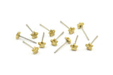 Star Earring Stud, 12 Stainless Steel Earring Posts With Raw Brass Star Earring Stud, Ear Studs (5x14.5mm) E332