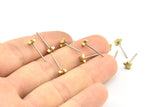 Star Earring Stud, 12 Stainless Steel Earring Posts With Raw Brass Star Earring Stud, Ear Studs (5x14.5mm) E332