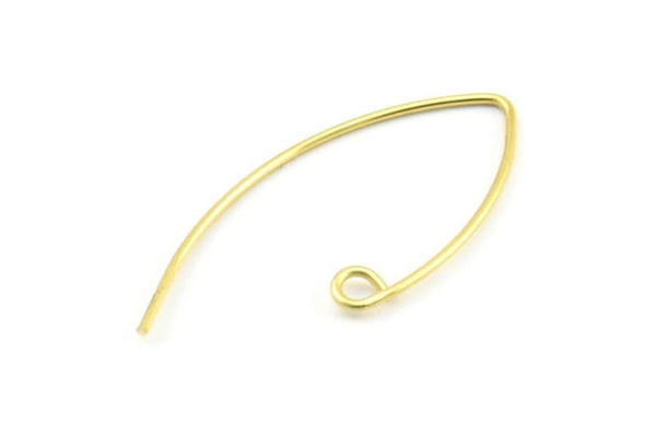 Brass Stud Earring Wires, 24 Raw Brass Earring Wires With 1 Loop (29x0.7mm) E359