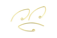 Brass Stud Earring Wires, 24 Raw Brass Earring Wires With 1 Loop (29x0.7mm) E359