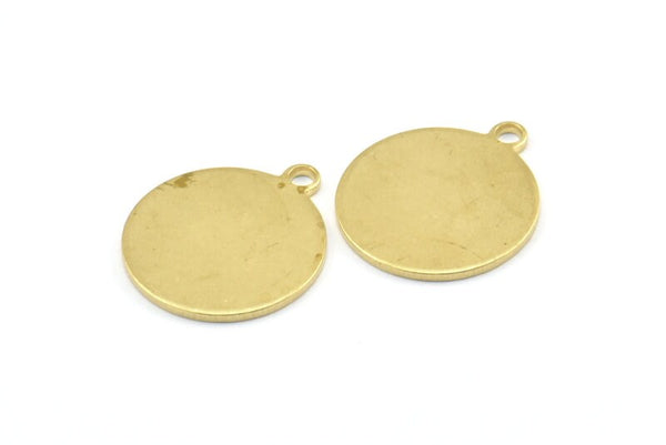Brass Cabochon Tag, 12 Raw Brass Cabochon Tags With 1 Loop, Stamping Tags (18.5x16x1mm) E125