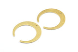 Brass Moon Charms, 6 Raw Brass Crescent Moon Charms With 1 Hole, Pendants, Earrings, Findings (27.5x28.5x5x1mm) E069