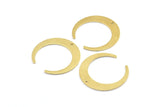 Brass Moon Charms, 6 Raw Brass Crescent Moon Charms With 1 Hole, Pendants, Earrings, Findings (27.5x28.5x5x1mm) E069