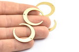 Brass Moon Charms, 6 Raw Brass Crescent Moon Charms With 1 Hole, Pendants, Earrings, Findings (27.5x28.5x5x1mm) E069