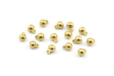 Brass Ball Charm, 24 Raw Brass Ball Charms With 1 Loop, Earrings, Jewelry Findings (5x4mm) E331