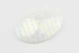 Resin Oval Cabochon, 6 White Resin Oval Mermaid Cabochon (39x29.5x6mm) E315