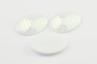 Resin Oval Cabochon, 6 White Resin Oval Mermaid Cabochon (39x29.5x6mm) E315