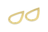 Brass Drop Charm, 12 Raw Brass Drop Charms With 4 Holes, Findings (31x20x0.75mm) E043