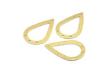 Brass Drop Charm, 12 Raw Brass Drop Charms With 4 Holes, Findings (31x20x0.75mm) E043