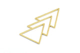 Brass Triangle Pendant, 6 Raw Brass Geometric Pendants (46x21x0.7mm) E034