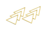Brass Triangle Pendant, 6 Raw Brass Geometric Pendants (46x21x0.7mm) E034