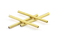 Brass Tube Bead, 6 Raw Brass Tube Beads (5x70mm) BS 2056