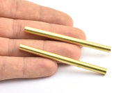 Brass Tube Bead, 6 Raw Brass Tube Beads (5x70mm) BS 2056