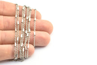 Silver Solder Chain, 5 Meters - 16.5 Feet Silver Tone Soldered Chain, Bar Chain (1.8x2mm) Z027