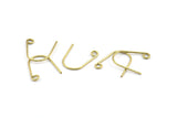 Brass Earring Wires, 50 Raw Brass Earring Wires With 1 Loop (18.5x17x1mm) BS 2084