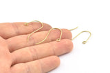 Brass Earring Wires, 50 Raw Brass Earring Wires With 1 Loop (33x13x0.8mm) BS 2091