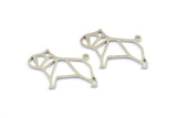 Steel Dog Charm, 5 Steel Dog Charms With 1 Loop (16.5x22x0.9mm) E113
