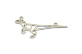Steel Dinosaur Charm, 5 Steel Dinosaur Charms With 2 Loops (17x29x0.8mm) E112