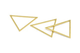Triangle Brass Charm, 6 Raw Brass Triangles (39x35x1mm) E079