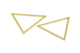 Triangle Brass Charm, 6 Raw Brass Triangles (39x35x1mm) E079