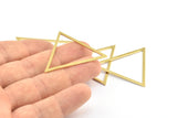 Triangle Brass Charm, 6 Raw Brass Triangles (39x35x1mm) E079