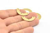 Brass Geometric Pendant, 24 Raw Brass Semi Circle Blanks With 3 Holes, Geometric Pendant, Findings (25x12.5x5.5x0.8mm) E100