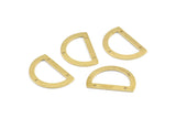 Half Moon Blank, 12 Raw Brass Semi Circle Blank Charms With 3 Holes, Pendants, Earrings, Findings (21.5x14.5x0.8mm) E012