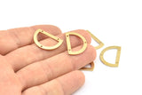 Half Moon Blank, 12 Raw Brass Semi Circle Blank Charms With 3 Holes, Pendants, Earrings, Findings (21.5x14.5x0.8mm) E012