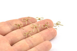 Brass Wire Connector, 50 Raw Brass Wire Ribbon Connectors, Charms, Findings (10x11x0.60mm) BS 2085