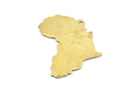 Africa Necklace Pendant, Raw Brass African Continent Pendants With 1 Hole, Findings (30x28x0.8mm) A0673