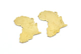 Africa Necklace Pendant, Raw Brass African Continent Pendants With 1 Hole, Findings (30x28x0.8mm) A0673