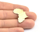 Africa Necklace Pendant, Raw Brass African Continent Pendants With 1 Hole, Findings (30x28x0.8mm) A0673