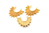 Gold Textured Pendant, 1 Gold Plated Brass Textured Pendants With 2 Loops, Charms, Findings, Earrings (28x29x2.5mm) BS 2137 Q0453