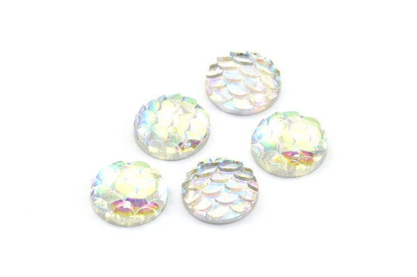 Resin Round Cabochon, 100 Gray Resin Round Cabochon (10x3mm) TS-04 T010