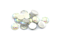 Resin Round Cabochon, 100 Gray Resin Round Cabochon (10x3mm) TS-04 T010