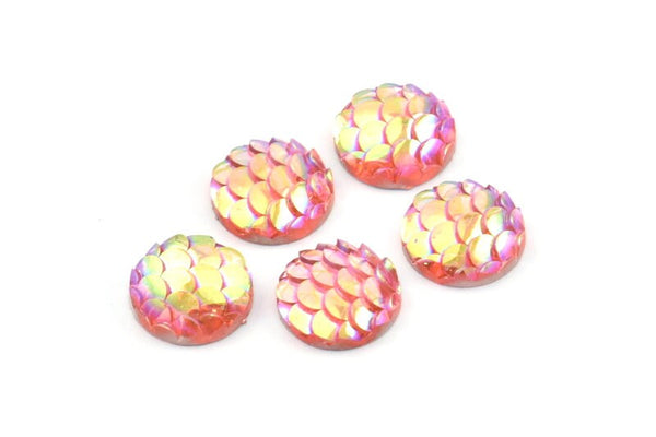 Resin Round Cabochon, 100 Light Pink Resin Round Cabochon (10x3mm) TS-06 T081