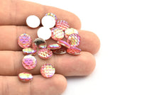 Resin Round Cabochon, 100 Light Pink Resin Round Cabochon (10x3mm) TS-06 T081