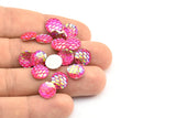 Resin Round Cabochon, 100 Pink Resin Round Cabochon (10x3mm) TS-09 T072