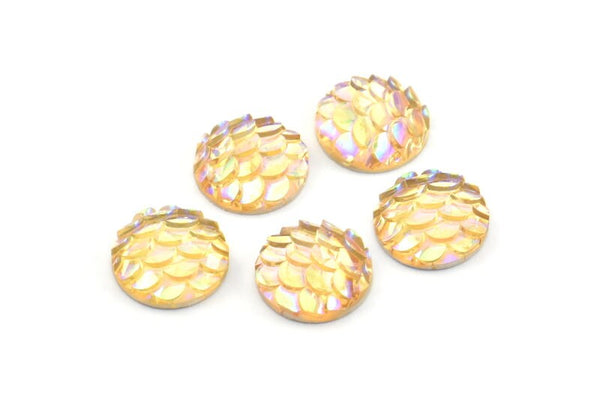 Resin Round Cabochon, 100 Honey Color Resin Round Cabochon (10x3mm) TS-11 T062