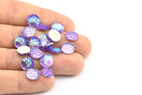 Resin Round Cabochon, 100 Purple Resin Round Cabochon (10x3mm) TS-08 T033
