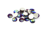 Resin Round Cabochon, 100 Multi Color Resin Round Cabochon (8x3mm) TS-25 T082