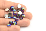 Resin Round Cabochon, 100 Multi Color Resin Round Cabochon (8x3mm) TS-25 T082
