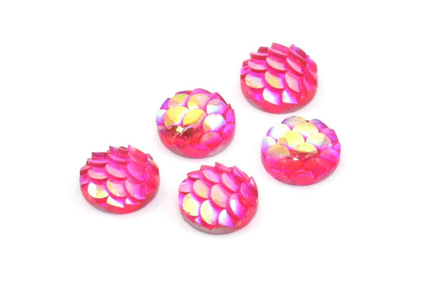 Resin Round Cabochon, 100 Pink Resin Round Cabochon (8x3mm) TS-23 T082