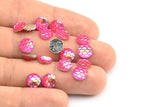 Resin Round Cabochon, 100 Pink Resin Round Cabochon (8x3mm) TS-23 T082