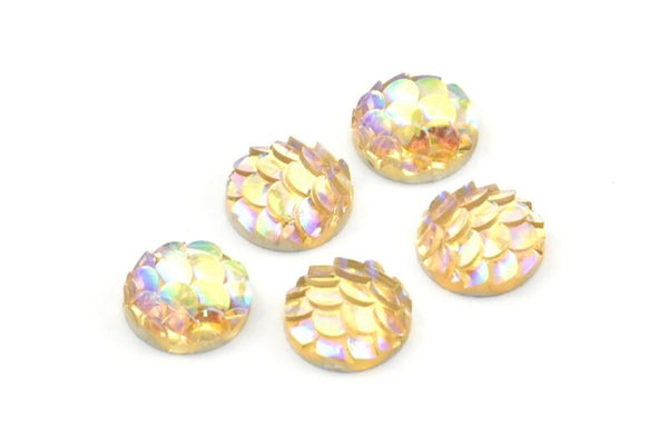 Resin Round Cabochon, 100 Honey Color Resin Round Cabochon (8x3mm) TS-30 T068