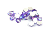 Resin Round Cabochon, 100 Purple Resin Round Cabochon (8x3mm) TS-28 T068