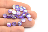 Resin Round Cabochon, 100 Purple Resin Round Cabochon (8x3mm) TS-28 T068