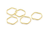 Brass Circle Rings, 24 Raw Brass Wavy Circle Rings, Charms (17.50x0.80x1.5mm) E188