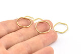 Brass Circle Rings, 24 Raw Brass Wavy Circle Rings, Charms (17.50x0.80x1.5mm) E188