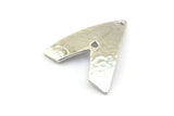 Hammered Triangle Charm, 2 Silver Tone Hammered Triangle Charms With 2 Holes, Pendants, Earring Findings (24x22.5x1mm) BS 1989 H0590